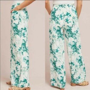 Anthropologie ETT:TWA Floral Wide Leg Pants Sz 12